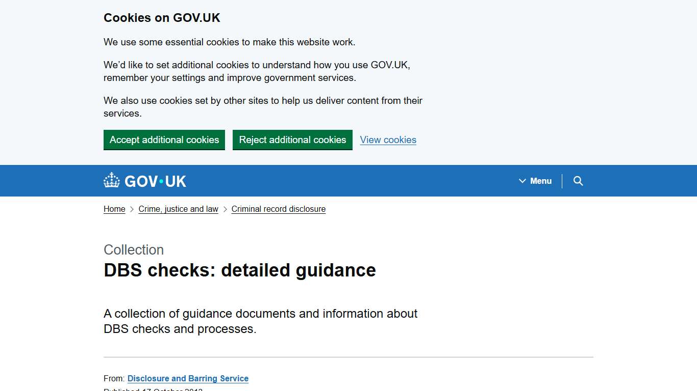 DBS checks: detailed guidance - GOV.UK