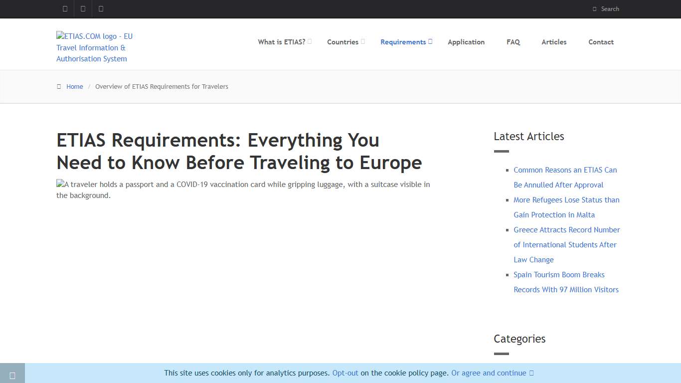 Overview of ETIAS Requirements for Travelers